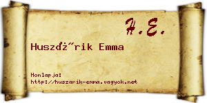 Huszárik Emma névjegykártya
